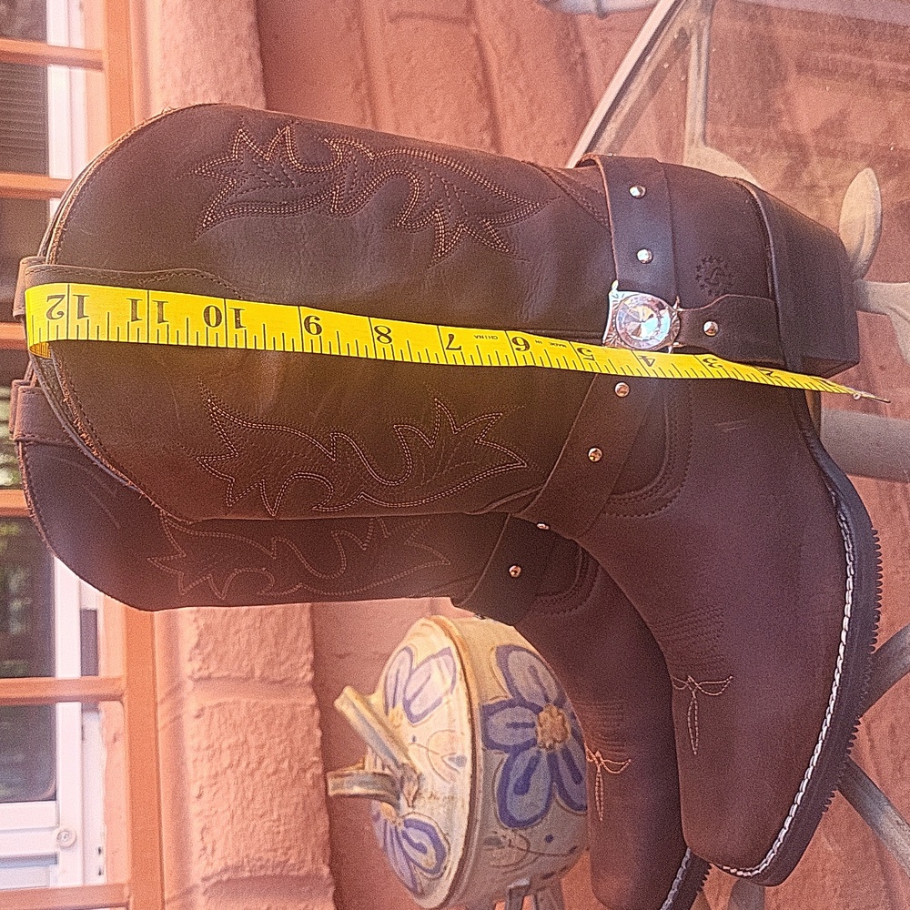 Caballo Dorado Brown Leather Cowgirl Boots, Womans Size 27 - Picture 9 of 11